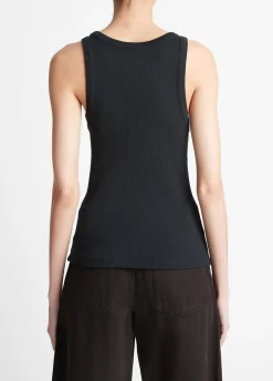 Ribbed Scoop-Neck Tank
