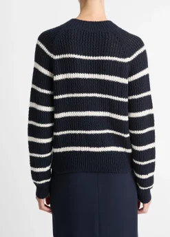 Ribbed Stripe Cotton-Blend Pullover