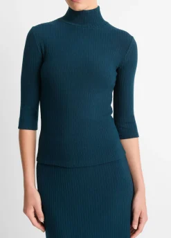 Ribbed Turtleneck Top