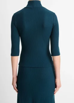 Ribbed Turtleneck Top
