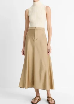 Satin A-Line Trouser Skirt