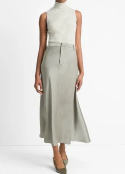Satin A-Line Trouser Skirt