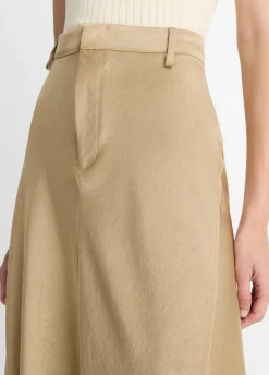 Satin A-Line Trouser Skirt