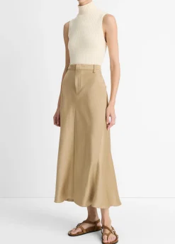 Satin A-Line Trouser Skirt