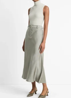 Satin A-Line Trouser Skirt