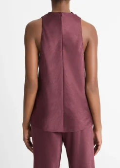 Satin Cowl-Neck Bias Top