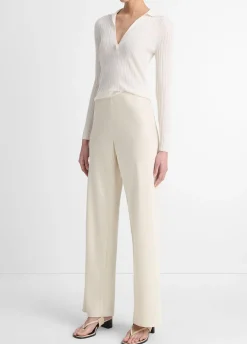 Satin High-Waist Bias Pant