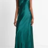 Satin V-Neck Maxi Slip Dress
