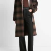 Shadow Plaid Italian Wool-Blend Car Coat