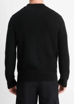 Shaker Wool-Cashmere Quarter-Zip Polo Sweater