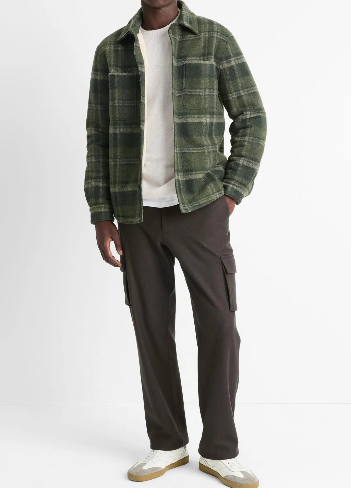 Sherpa-Lined Plaid Shirt Jacket