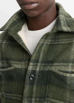 Sherpa-Lined Plaid Shirt Jacket
