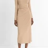 Side-Drape Jersey Midi Skirt