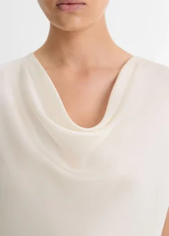 Silk Cowl-Neck Blouse