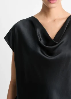 Silk Cowl-Neck Blouse