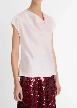 Silk Cowl-Neck Blouse