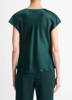 Silk Cowl-Neck Blouse