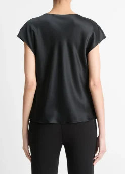 Silk Cowl-Neck Blouse