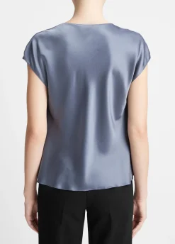 Silk Cowl-Neck Blouse
