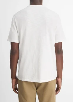 Slub Cotton Split-Neck T-Shirt