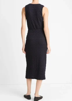 Smocked Cotton-Blend Skirt