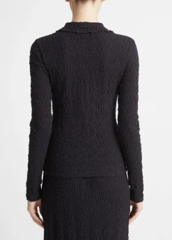 Smocked Long-Sleeve Button-Front Shirt