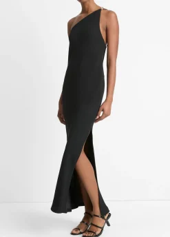 Sphere-Detail One-Shoulder Dress