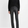 Stretch Leather Boot-Cut Pant