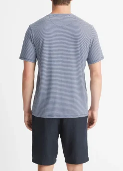 Stripe Pima Cotton Crew Neck T-Shirt