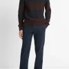 Striped Shaker-Stitch Wool-Cashmere Sweater