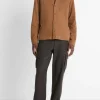 Sueded Cotton Jersey Button-Front Shirt