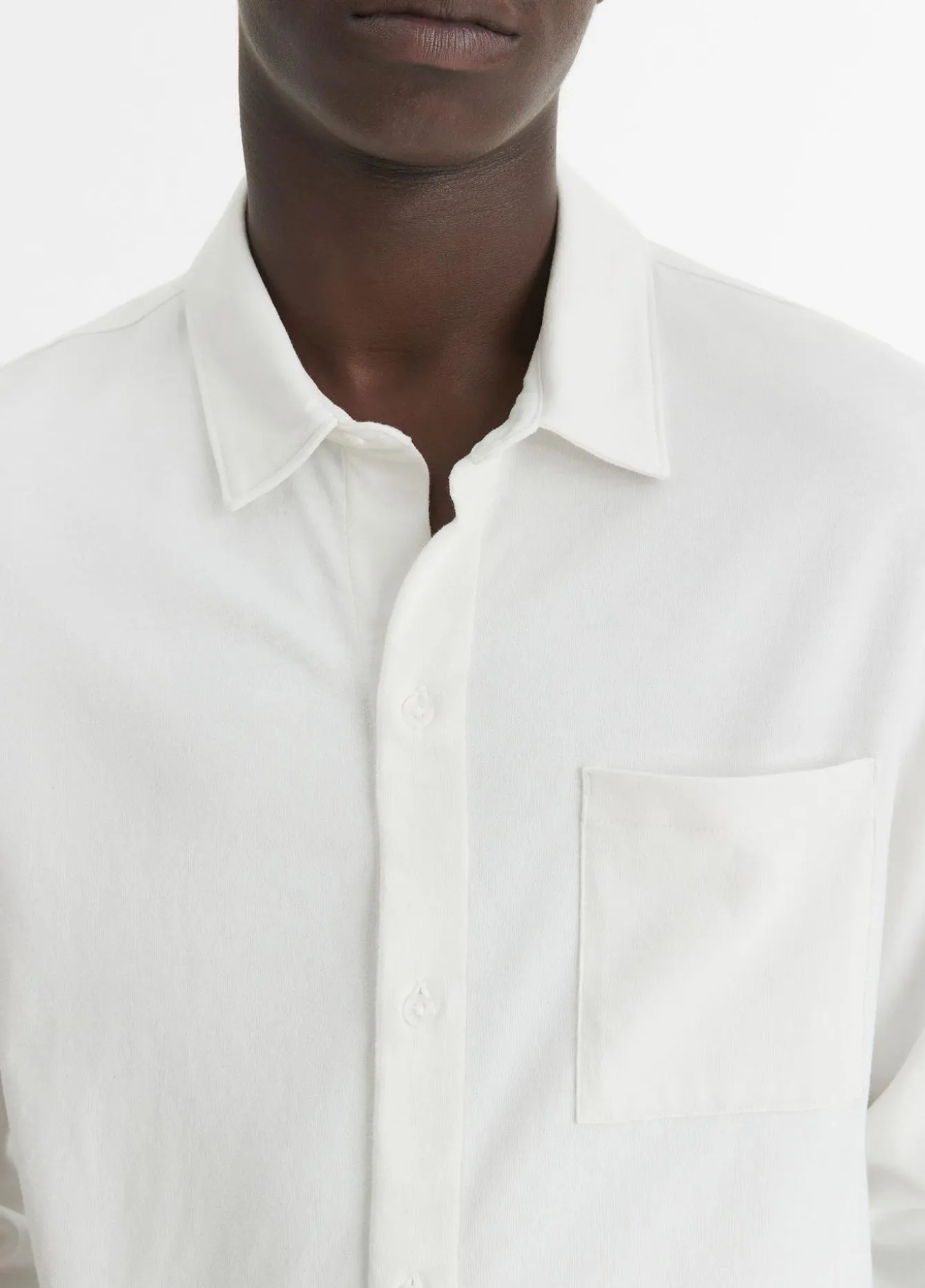 Sueded Cotton Jersey Button-Front Shirt