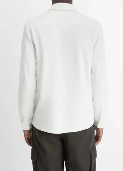 Sueded Cotton Jersey Button-Front Shirt
