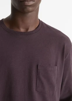 Sueded Jersey Long-Sleeve Pocket T-Shirt
