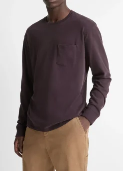 Sueded Jersey Long-Sleeve Pocket T-Shirt