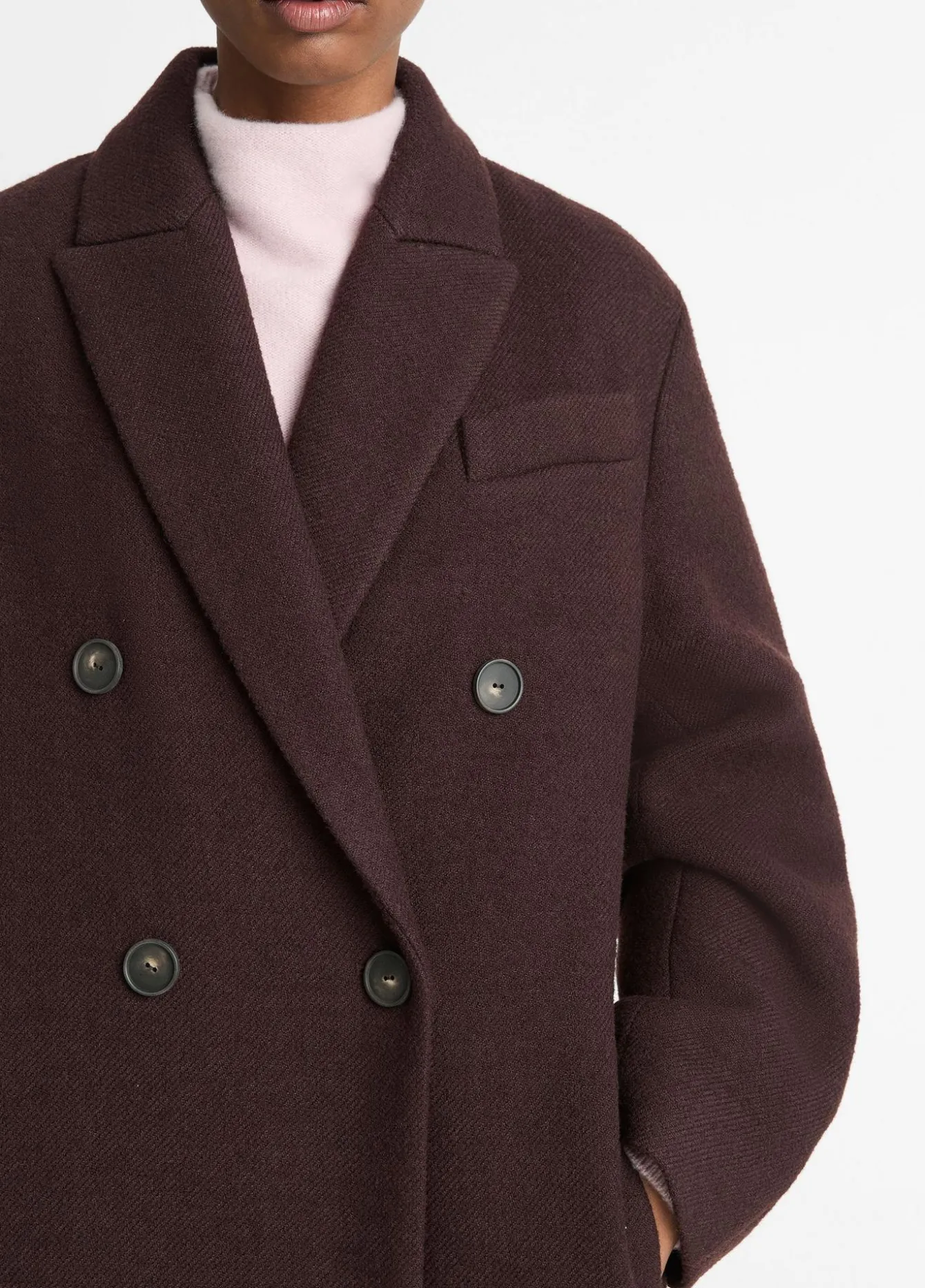 Textured Wool-Blend Double-Breasted Coat