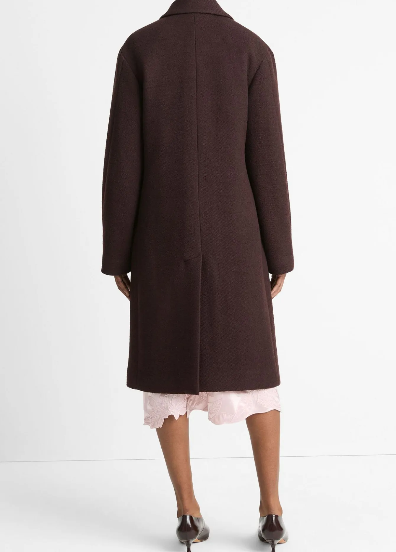 Textured Wool-Blend Double-Breasted Coat