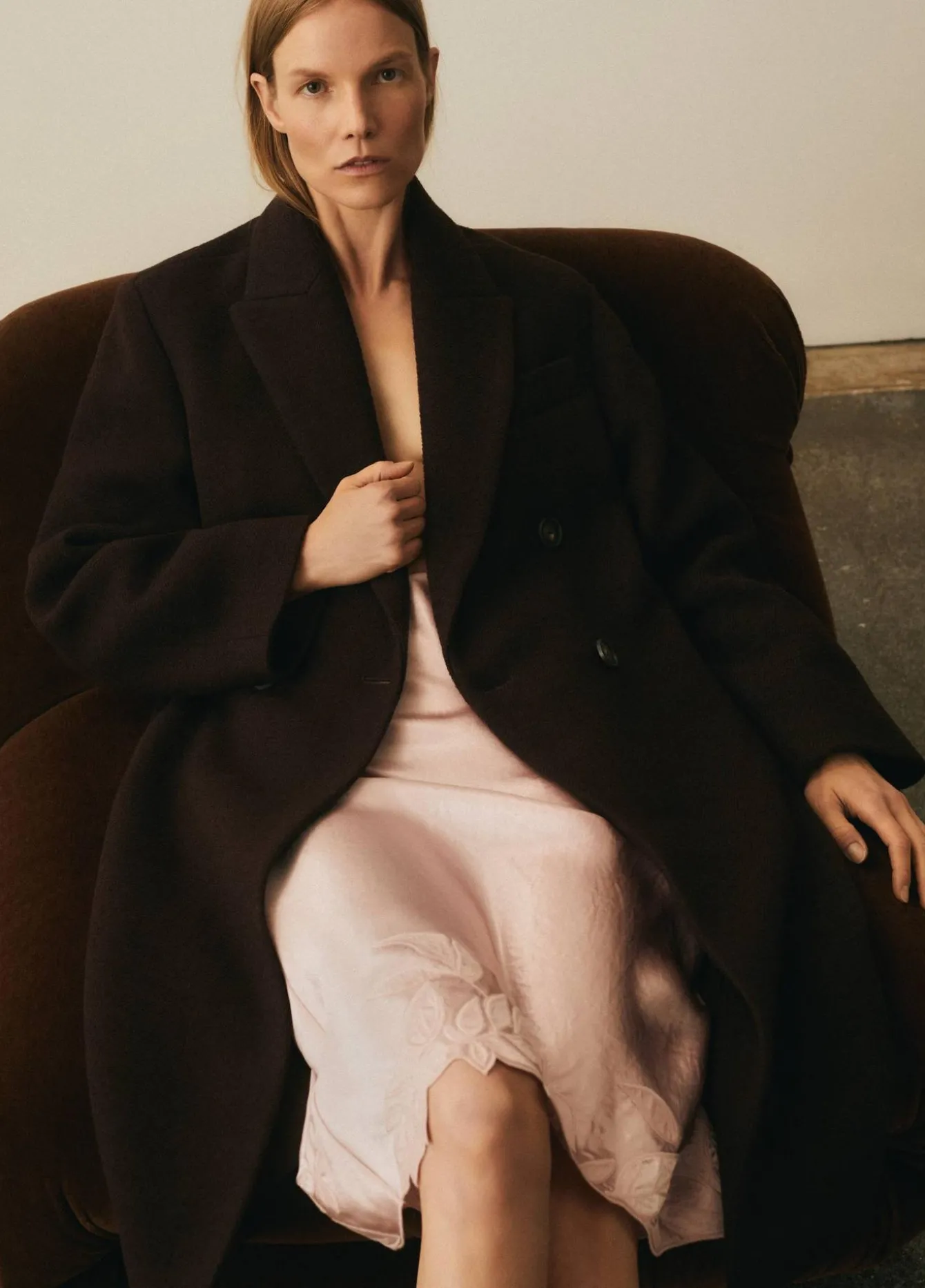 Textured Wool-Blend Double-Breasted Coat