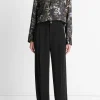Thistle Silk Draped-Collar Blouse