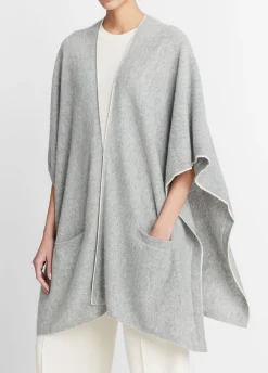 Tipped Jersey-Knit Cashmere Cape