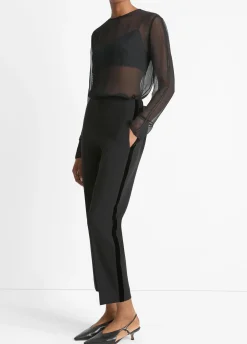 Velvet-Trim Pull-On Pant