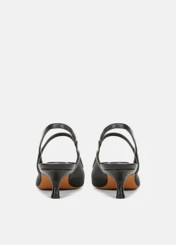 Venice Leather and Mesh Slingback Kitten Heel