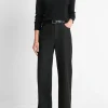 Washed Cotton Denim Double-Waistband Trouser