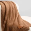 Wool and Cashmere Cardigan-Stitch Throw