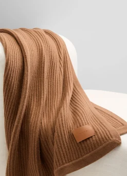 Wool and Cashmere Cardigan-Stitch Throw