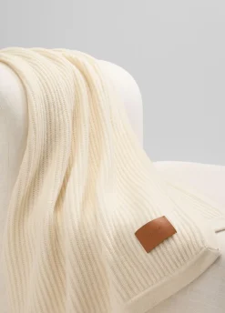 Wool and Cashmere Cardigan-Stitch Throw