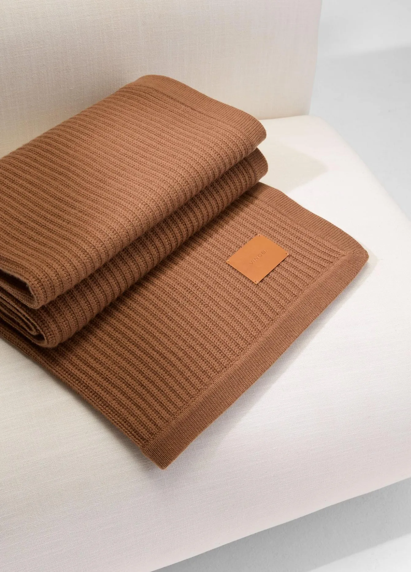 Wool and Cashmere Cardigan-Stitch Throw