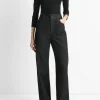 Wool Three-Quarter-Sleeve Mock-Neck Top