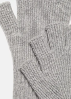 Wool-Cashmere Rib-Knit Fingerless Glove